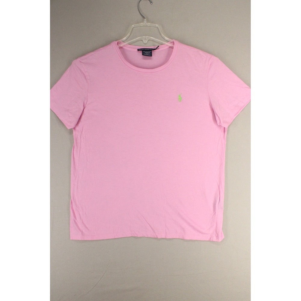 Ralph Lauren Sport Tee Womens XL Pink Pima Cotton Pony Logo Preppy Minimalist